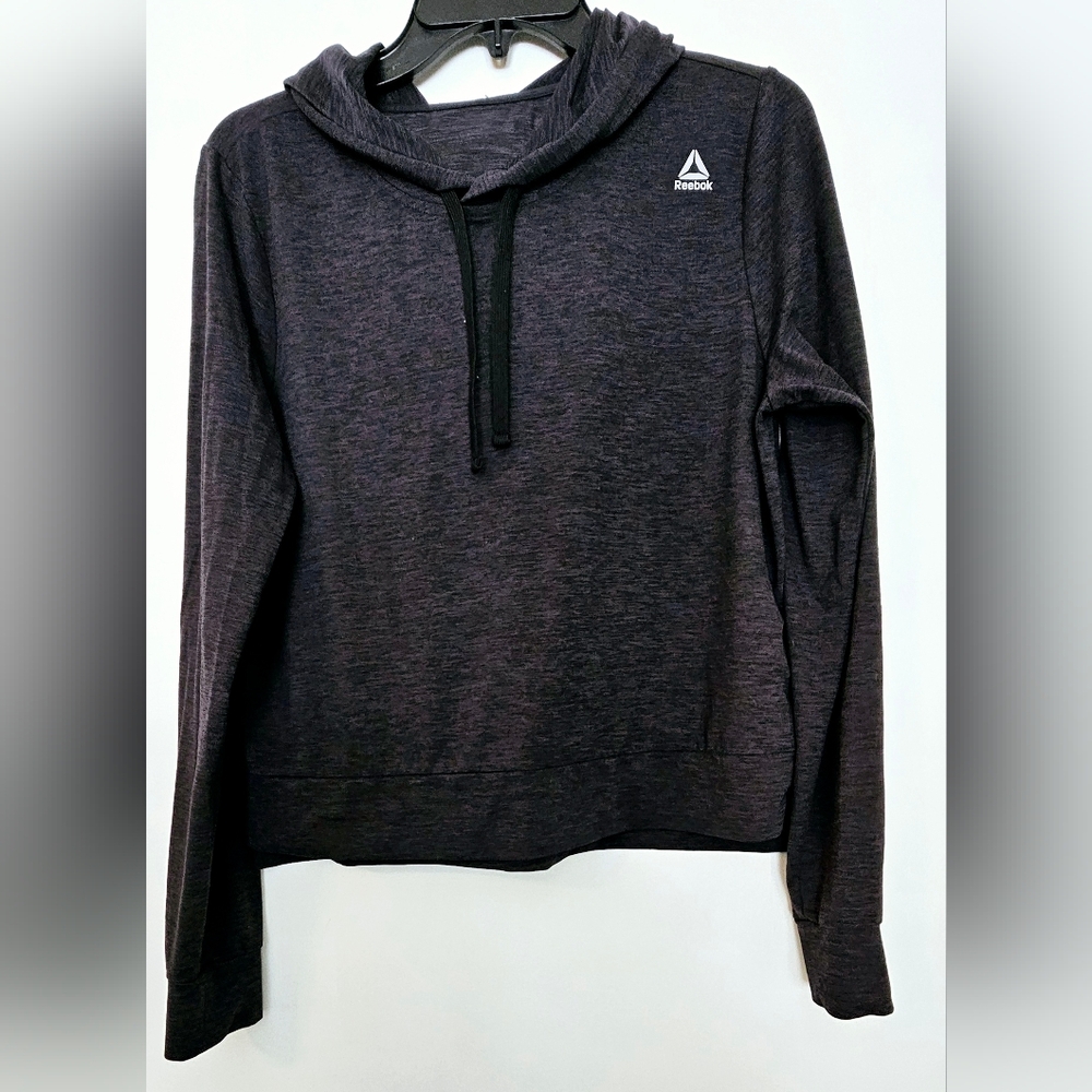 Reebok Tops Hooded Pullover Gay Long Sleeve Lightweight Gray Womens Size M